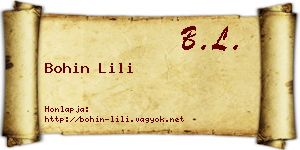 Bohin Lili névjegykártya